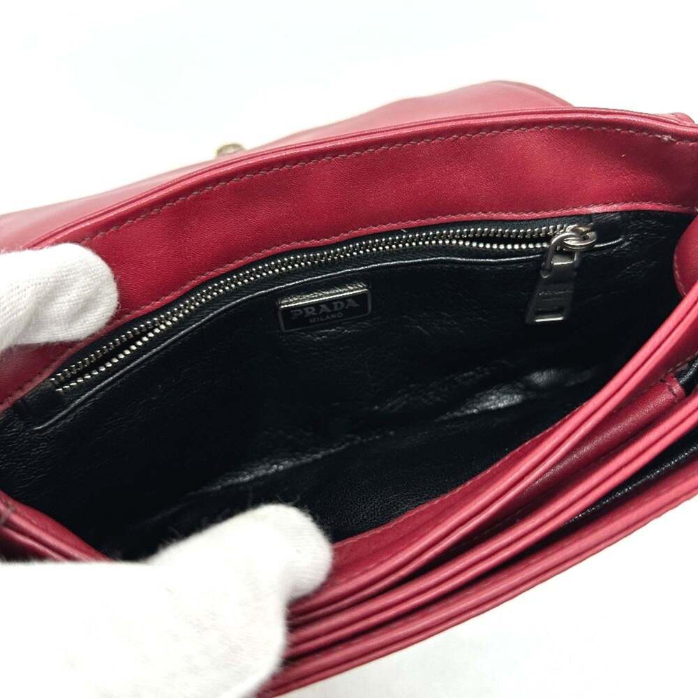 PRADA Red Leather Shoulder Bag - Picture 13 of 16